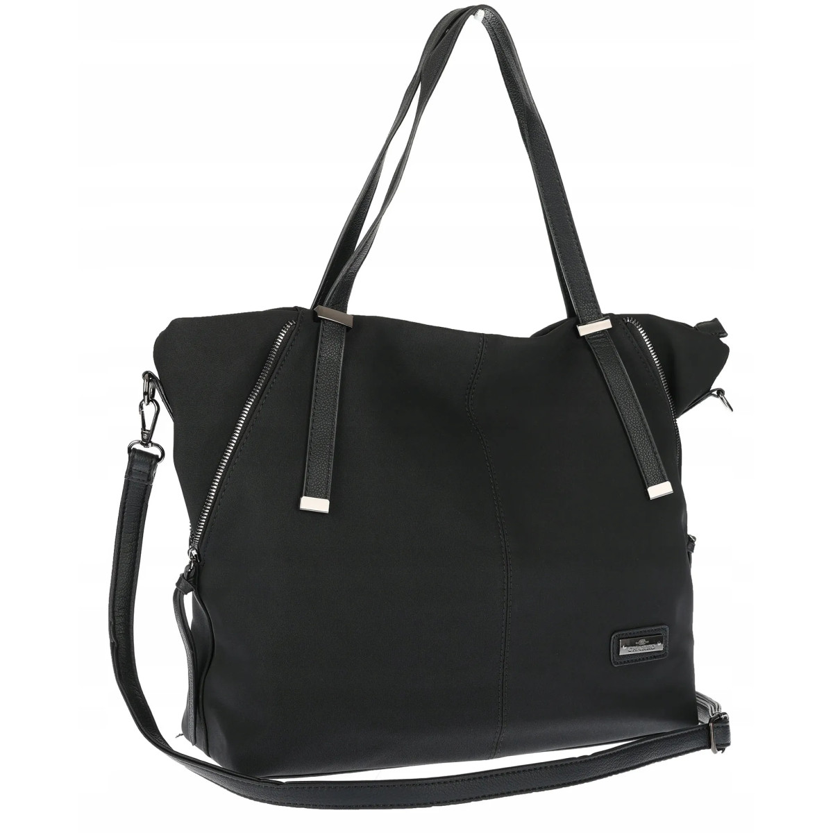 Torebka Damska Shopperka Pojemna A4 Modna Duża Torba kuferek CH7713 Czarna