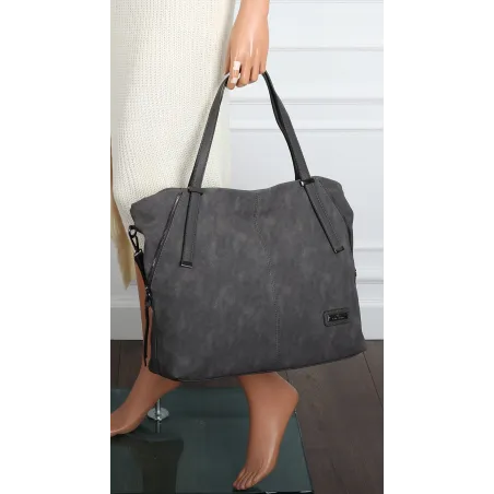 Torebka Damska Shopperka Pojemna A4 Modna Duża Torba kuferek CH7713 Szara