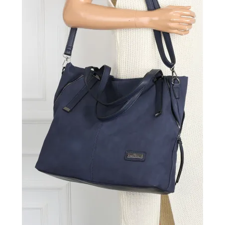 Torebka Damska Shopperka Pojemna A4 Modna Torba kuferek CH7713 Granatowa