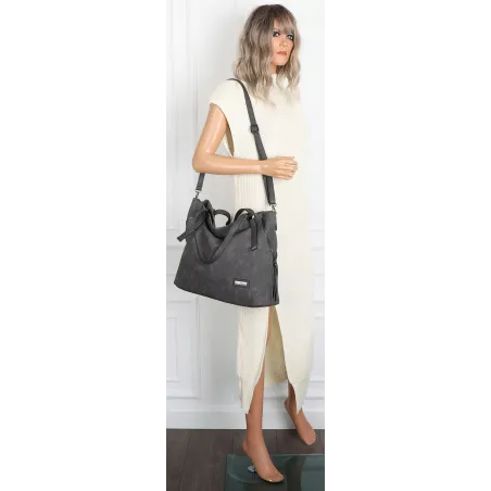 Torebka Damska Shopperka Pojemna A4 Modna Duża Torba kuferek CH7713 Szara