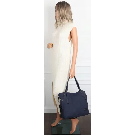 Torebka Damska Shopperka Pojemna A4 Modna Torba kuferek CH7713 Granatowa