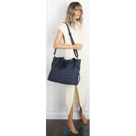 Torebka Damska Shopperka Pojemna A4 Modna Torba kuferek CH7713 Granatowa