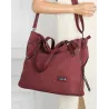 Torebka Damska Shopperka Pojemna A4 Modna Duża Torba kuferek CH7713 Bordowa