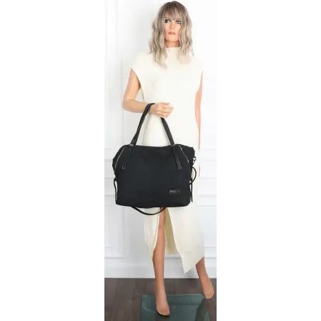 Torebka Damska Shopperka Pojemna A4 Modna Duża Torba kuferek CH7713 Czarna