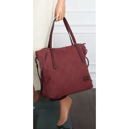 Torebka Damska Shopperka Pojemna A4 Modna Duża Torba kuferek CH7713 Bordowa