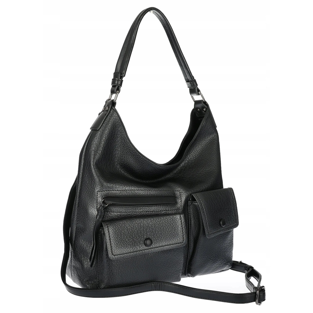 Torebka Damska Shopperka Worek Pojemna Torba modna na Ramię MC507 Czarna