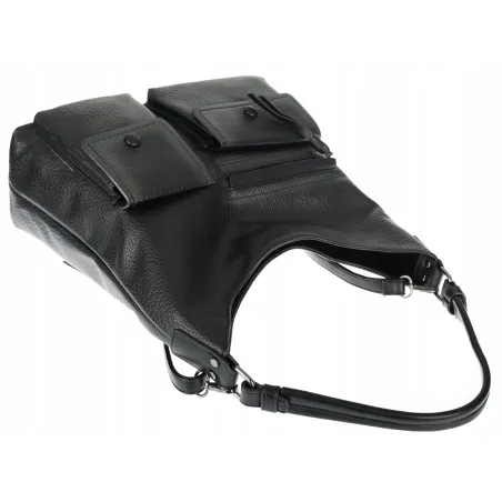 Torebka Damska Shopperka Worek Pojemna Torba modna na Ramię MC507 Czarna