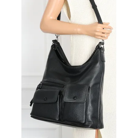 Torebka Damska Shopperka Worek Pojemna Torba modna na Ramię MC507 Czarna