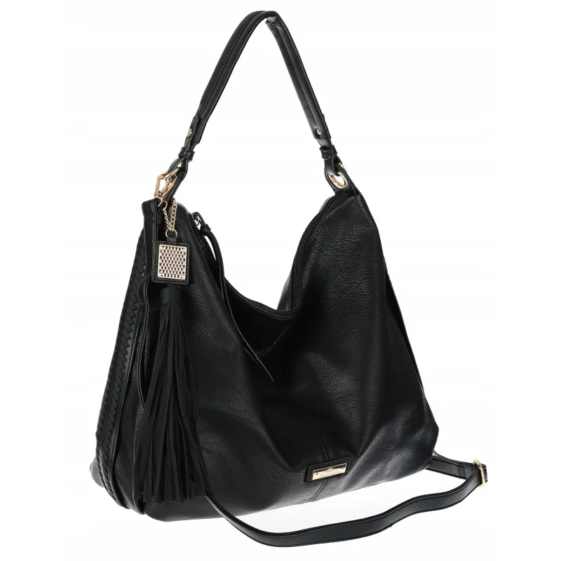 Torebka Damska Shopperka Worek Pojemna A4 Modna Duża Torba CH6624 Czarna