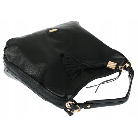 Torebka Damska Shopperka Worek Pojemna A4 Modna Duża Torba CH6624 Czarna