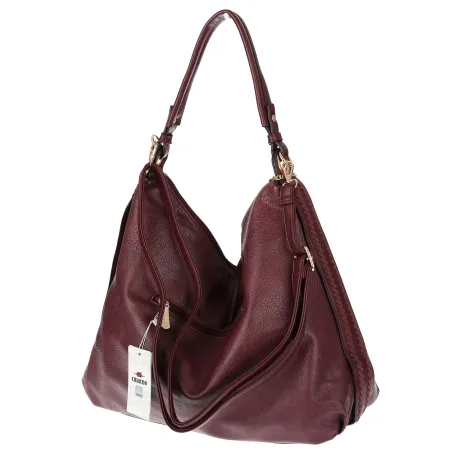 Torebka Damska Shopperka Worek Pojemna A4 Modna Duża Torba CH6624 Bordowa