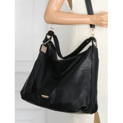 Torebka Damska Shopperka Worek Pojemna A4 Modna Duża Torba CH6624 Czarna