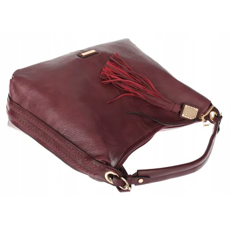 Torebka Damska Shopperka Worek Pojemna A4 Modna Duża Torba CH6624 Bordowa