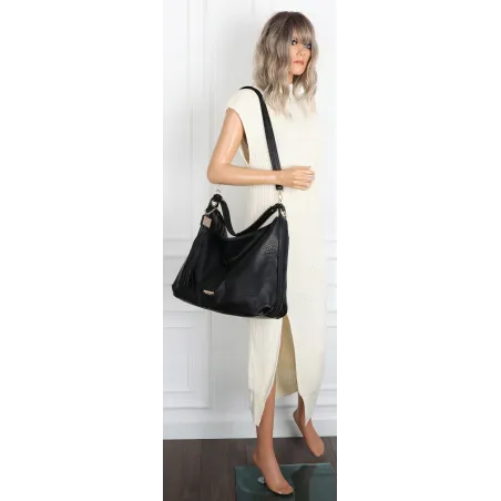 Torebka Damska Shopperka Worek Pojemna A4 Modna Duża Torba CH6624 Czarna