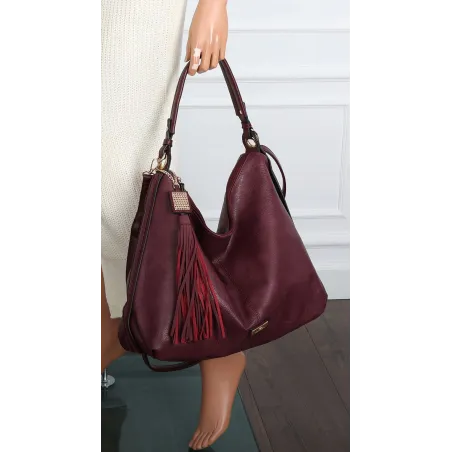 Torebka Damska Shopperka Worek Pojemna A4 Modna Duża Torba CH6624 Bordowa