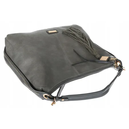 Torebka Damska Shopper Worek Pojemna Modna Duża Miejska Torba CH6624 Szara