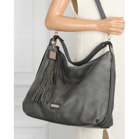 Torebka Damska Shopper Worek Pojemna Modna Duża Miejska Torba CH6624 Szara