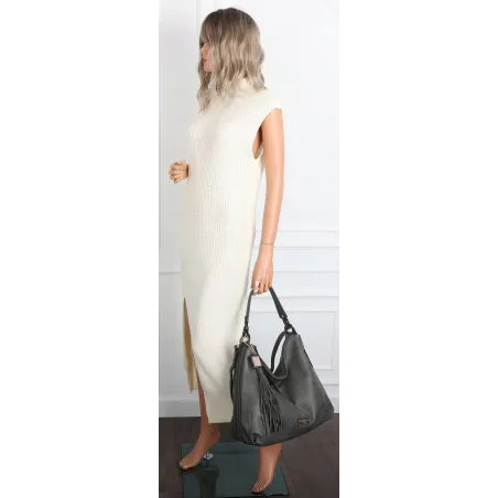 Torebka Damska Shopper Worek Pojemna Modna Duża Miejska Torba CH6624 Szara