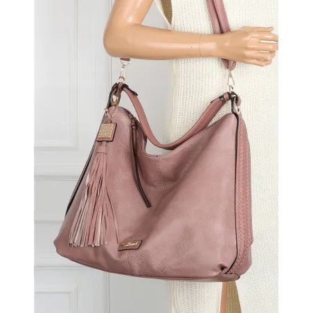 Torebka Damska Shopper Worek Pojemna Modna Duża Miejska Torba CH6624 Różowa