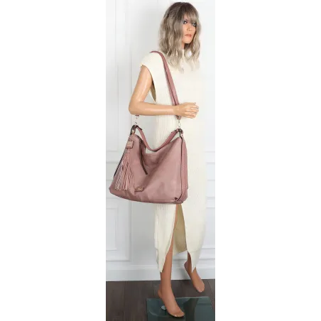 Torebka Damska Shopper Worek Pojemna Modna Duża Miejska Torba CH6624 Różowa