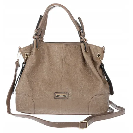 Torebka Damska shopperka worek A4 pojemna listonoszka modna CH3321 Brązowa