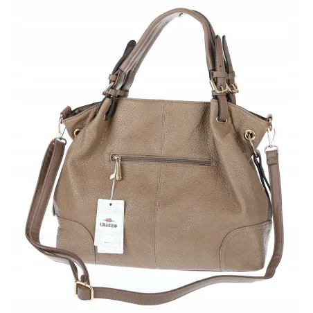 Torebka Damska shopperka worek A4 pojemna listonoszka modna CH3321 Brązowa