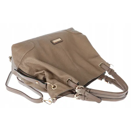 Torebka Damska shopperka worek A4 pojemna listonoszka modna CH3321 Brązowa