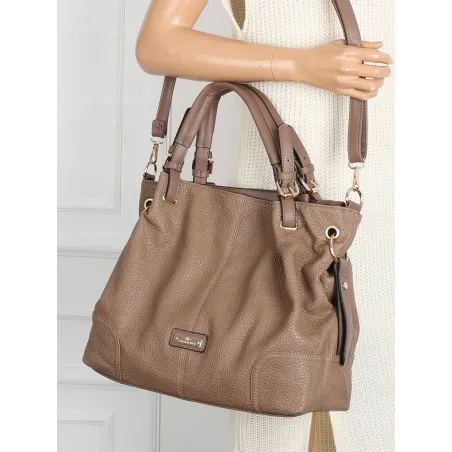 Torebka Damska shopperka worek A4 pojemna listonoszka modna CH3321 Brązowa