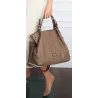 Torebka Damska shopperka worek A4 pojemna listonoszka modna CH3321 Brązowa