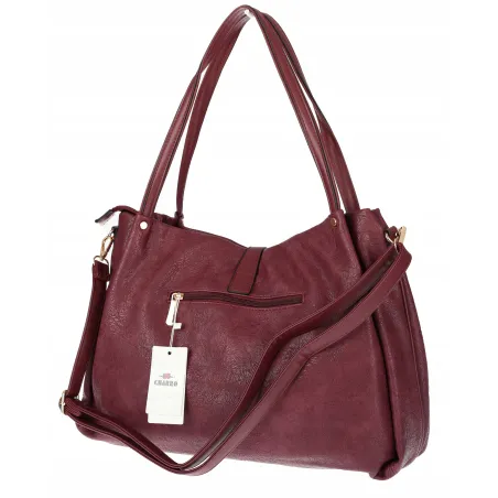 Torebka Damska listonoszka Shopperka torba na ramię pojemna CH3319 Bordowa