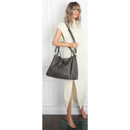 Torebka Damska listonoszka Shopperka torba na ramię pojemna CH3319 Szara