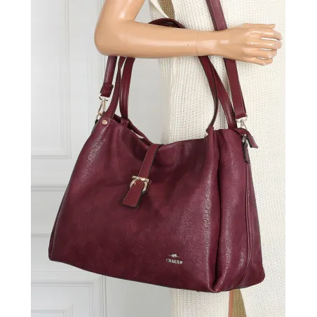 Torebka Damska listonoszka Shopperka torba na ramię pojemna CH3319 Bordowa