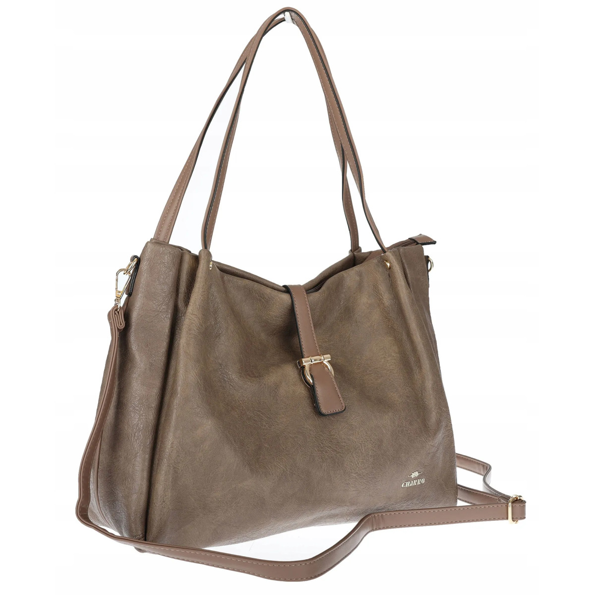 Torebka Damska listonoszka Shopperka torba na ramię pojemna CH3319 Beżowa