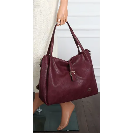 Torebka Damska listonoszka Shopperka torba na ramię pojemna CH3319 Bordowa