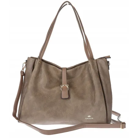 Torebka Damska listonoszka Shopperka torba na ramię pojemna CH3319 Beżowa