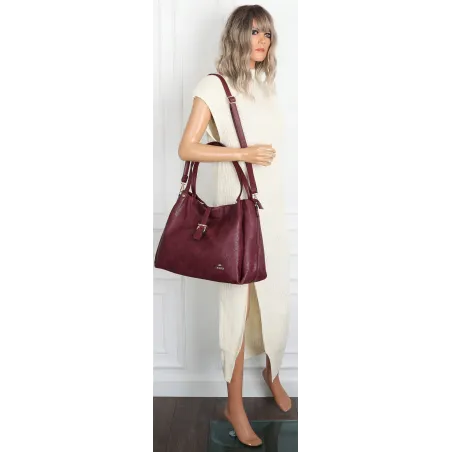 Torebka Damska listonoszka Shopperka torba na ramię pojemna CH3319 Bordowa