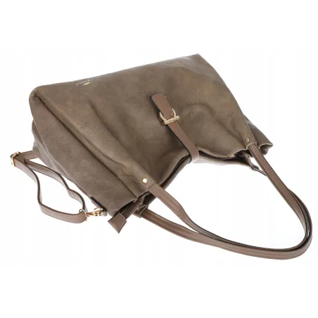 Torebka Damska listonoszka Shopperka torba na ramię pojemna CH3319 Beżowa