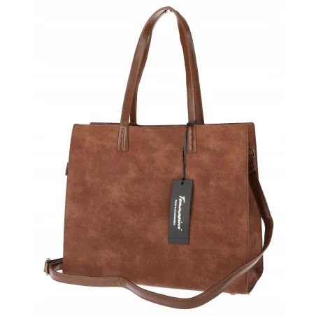Torebka Damska Shopperka Pojemna A4 duża modna torba teczka 3639 Brązowa