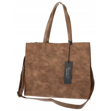 Torebka Damska Shopperka Pojemna A4 duża modna torba teczka 3639 Brązowa