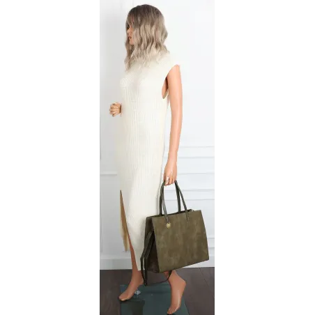 Torebka Damska Shopperka Pojemna A4 duża modna torba teczka 3639 Zielona