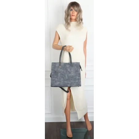 Torebka Damska Shopperka Pojemna A4 duża miejska torba teczka 3639 Szara