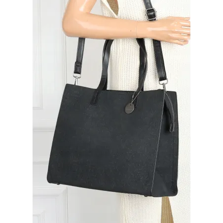 Torebka Damska Shopperka Pojemna A4 duża miejska torba teczka 3639 Czarna