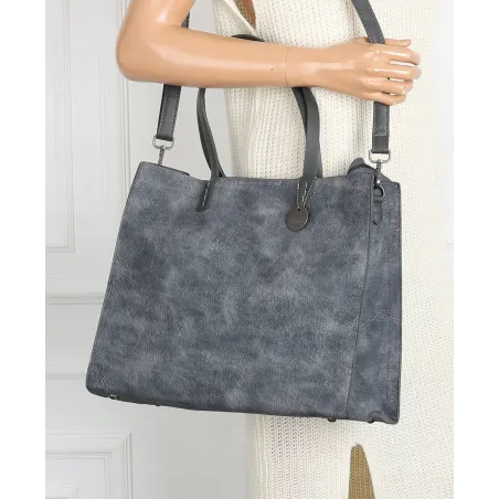 Torebka Damska Shopperka Pojemna A4 duża miejska torba teczka 3639 Szara