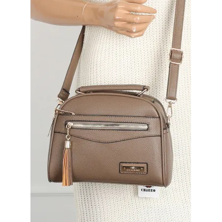 Torebka Damska kuferek damski Listonoszka elegancka mała CH8877 Beżowa