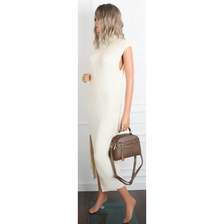 Torebka Damska kuferek damski Listonoszka elegancka mała CH8877 Beżowa