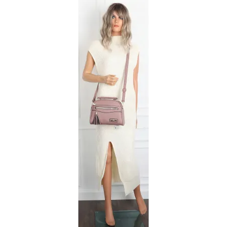 Torebka Damska kuferek damski Listonoszka elegancka mała CH8877 Różowa