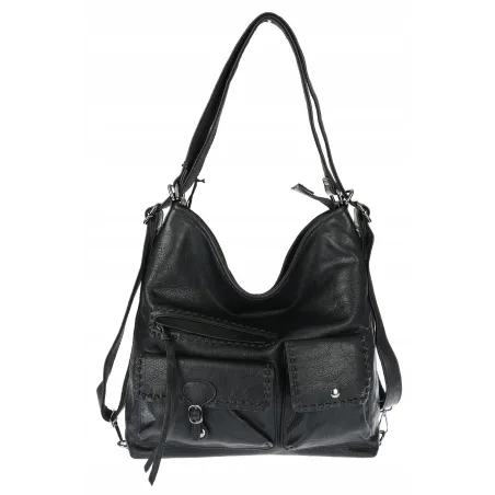 Torebka Damska Shopperka duża Listonoszka plecak 2w1 worek SP93431 CZARNA