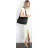 Torebka Damska Shopperka duża Listonoszka plecak 2w1 worek SP93431 CZARNA