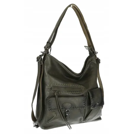 Torebka Damska Shopperka Listonoszka duża plecak 2w1 worek SP93431 Zielona