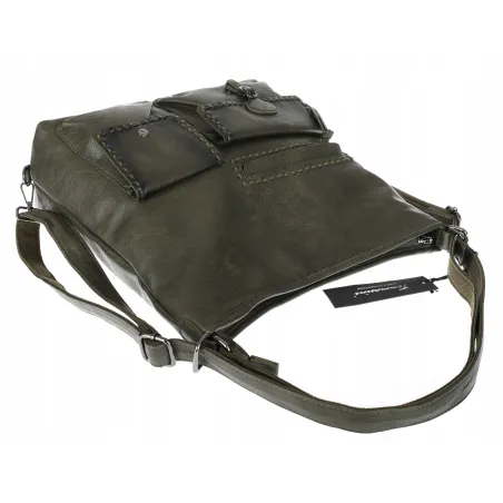 Torebka Damska Shopperka Listonoszka duża plecak 2w1 worek SP93431 Zielona